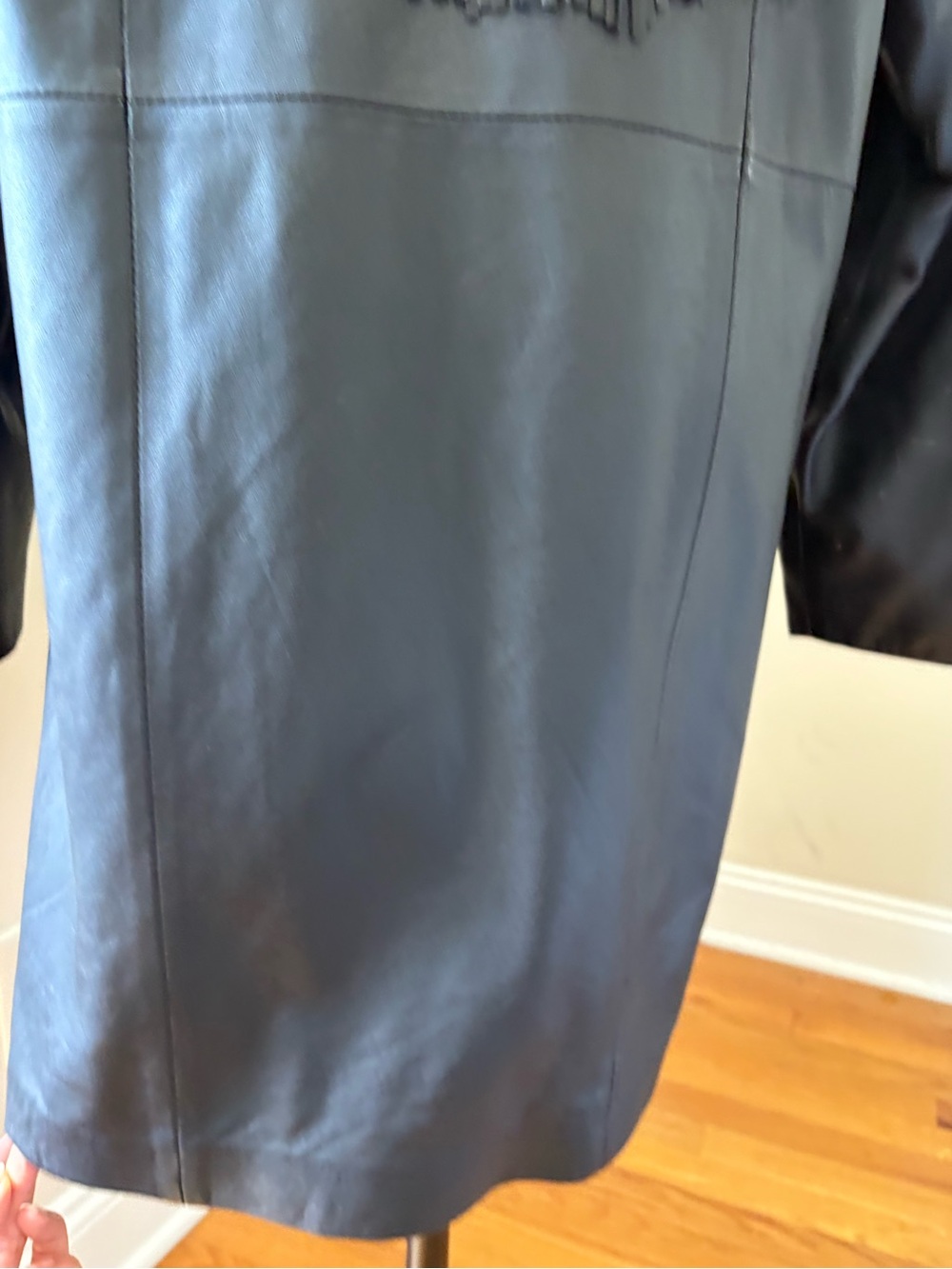 Black Leather Fringe Coat - Women - Picture 11 of 16